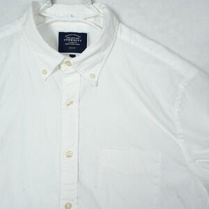 Charles Tyrwhitt Mens Slim Fit Short Sleeve Button Down Shirt White Cotton L